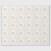 金ゴールドホワイトハートDIY名婚約 ラッピングペーパー (フラット)