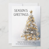 金ゴールドホワイトビジネスのクリスマスツリー豪華な写真 シーズンカード (正面)