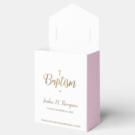 金ゴールドホワイトピンクの女の子バプティスマクロスありがとう フェイバーボックス (オープン)