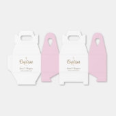 金ゴールドホワイトピンクバプテスマカスタムクロスThank You Fav フェイバーボックス (折り畳みなし)