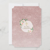 金ゴールドホワイトピンクフローラ第1聖餐式 招待状 (裏面)