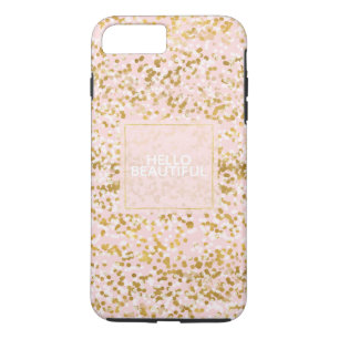金ゴールドホワイトピンク紙吹雪 iPhone 8 PLUS/7 PLUSケース