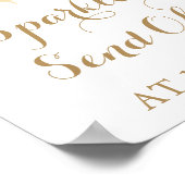 金ゴールドホワイトフラワースパーカー送信サインポスター ポスター (角)