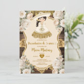 金ゴールドホワイトフラワープレセンタシオンデトレアニョス 招待状 (スタンド正面)