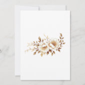 金ゴールドホワイトフローラエレガントブライダルシャワー招待 招待状 (裏面)