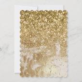 金ゴールドホワイトフローラユニコーンスパークル 招待状 (裏面)