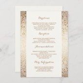 金ゴールドホワイトフローラ結婚の詳細 – 情報 エンクロージャーカード (正面/裏面)