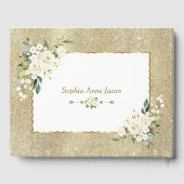 金ゴールドホワイトフローラ50と素晴らしい誕生日パーティー ゲストブック (裏面)