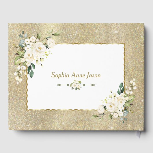 金ゴールドホワイトフローラ50と素晴らしい誕生日パーティー ゲストブック (裏面)