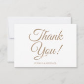 金ゴールドホワイトブライダルシャワーありがとう サンキューカード (正面)