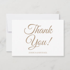 金ゴールドホワイトブライダルシャワーありがとう サンキューカード