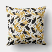 金ゴールドホワイトブラックレオパード抽象芸術 クッション (裏面)