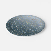 金ゴールドホワイトブルースターズシャインブライト ペーパープレート (アングル)