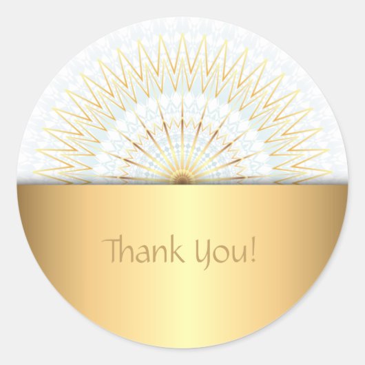 金ゴールドホワイトブルーマンダラ ラウンドシール (正面)