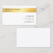 金ゴールドホワイトプロフェッショナルデザインミニマルテンプレート 名刺 (正面/裏面)