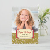 金ゴールドホワイトホリデースワーズ写真テンプレート シーズンカード (スタンド正面)