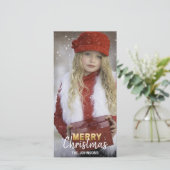 金ゴールドホワイトホリデーズメリークリスマスファミリー|写真 シーズンカード (スタンド正面)