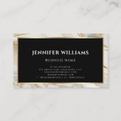 金ゴールドホワイトマーブルエレガントブモダンラック 名刺 (裏面)