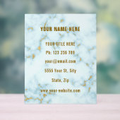 金ゴールドホワイトマーブルカスタムビジネスアクリルサイン アクリルサイン (ニュートラル)