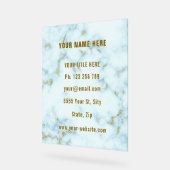 金ゴールドホワイトマーブルカスタムビジネスアクリルサイン アクリルサイン (傾斜)