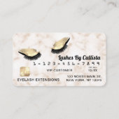 金ゴールドホワイトマーブルグリッターラッシュクレジット 名刺 (正面)