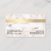 金ゴールドホワイトマーブルグリッターラッシュクレジット 名刺 (裏面)