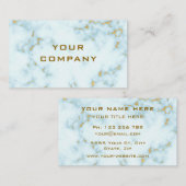 金ゴールドホワイトマーブルゴールデン文字プロフェッショナルラグジュアリ 名刺 (正面/裏面)