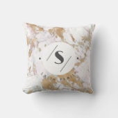金ゴールドホワイトマーブルファミリー クッション (正面)