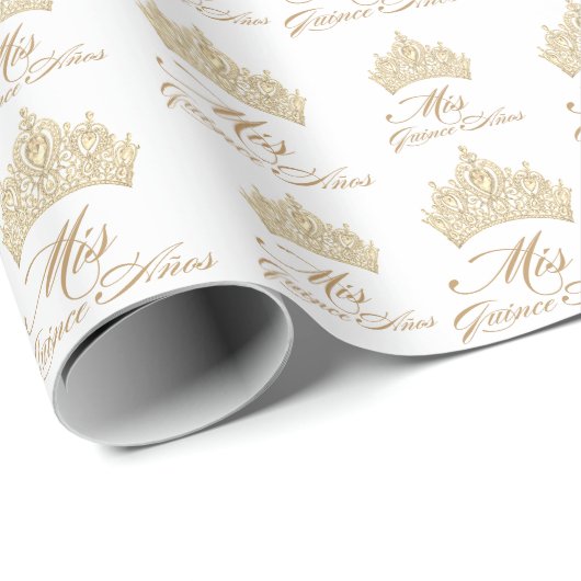 金ゴールドホワイトミクリンスアノスティアエレガントラ ラッピングペーパー (ロールコーナー)