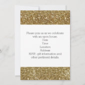 金ゴールドホワイトミスト写真高校卒業 招待状 (裏面)