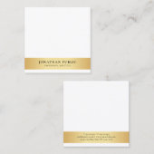 金ゴールドホワイトミニマルテンプレートモダンプロフェッショナル スクエア名刺 (正面/裏面)