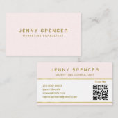 金ゴールドホワイトミニマルQRコードプロフェッショナル 名刺 (正面/裏面)