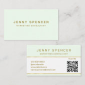 金ゴールドホワイトミニマルQRコードプロフェッショナル 名刺 (正面/裏面)