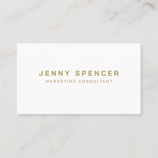 金ゴールドホワイトミニマルQRコードプロフェッショナル 名刺 (正面)