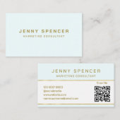 金ゴールドホワイトミニマルQRコードプロフェッショナル 名刺 (正面/裏面)