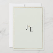 金ゴールドホワイトミント繊細なフローラ日付を保存 招待状 (裏面)