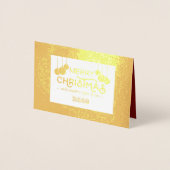 金ゴールドホワイトメリークリスマス&ハッピーニューイヤー 箔カード (正面)