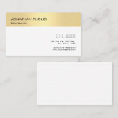 金ゴールドホワイトモダンプロフェッショナルミニマルテンプレート 名刺 (正面/裏面)