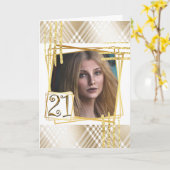 金ゴールドホワイトモダン抽象芸術図形21枚目の写真 カード (黄色い花)