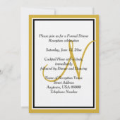 金ゴールドホワイトモノグラム結婚披露宴 招待状 (裏面)