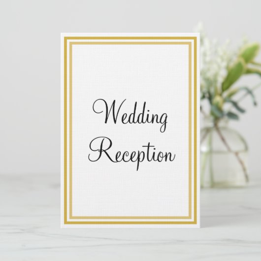 金ゴールドホワイトモノグラム結婚披露宴 招待状 (スタンド正面)