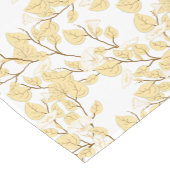 金ゴールドホワイトモーニンググローリーフラワー ショートテーブルランナー (コーナー)