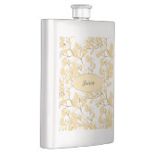 金ゴールドホワイトモーニンググローリーフラワー フラスク (右)