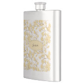 金ゴールドホワイトモーニンググローリーフラワー フラスク (左)