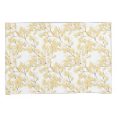 金ゴールドホワイトモーニンググローリーフラワー 枕カバー (正面右)