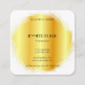 金ゴールドホワイトラグジュアリーモダンモノグラエレガントムテンプレート スクエア名刺 (裏面)