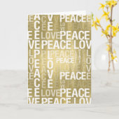 金ゴールドホワイトラブピース感動的タイポグラフィ カード (黄色い花)