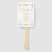 金ゴールドホワイトローアリング20sアールデコ ハンドファン (正面)