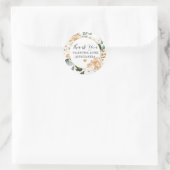 金ゴールドホワイトローズフローラキンセアニェラありがとう ラウンドシール (バッグ)