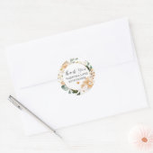 金ゴールドホワイトローズフローラキンセアニェラありがとう ラウンドシール (封筒)